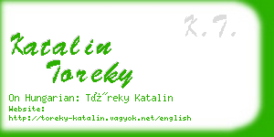 katalin toreky business card